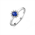 ANILLO NAIOMY AG925 PIEDRA  AZUL + CIRCONITAS