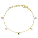 PULSERA NAIOMY AG925 BAÑO ORO PIEDRAS COLOR