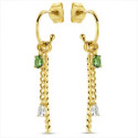 PENDIENTES NAIOMY AG925 BAÑO ORO PIEDRA COLOR VERD Y CIRCONITA