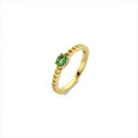 ANILLO NAIOMY AG925 BAÑO ORO PIEDRA COLOR VERDE